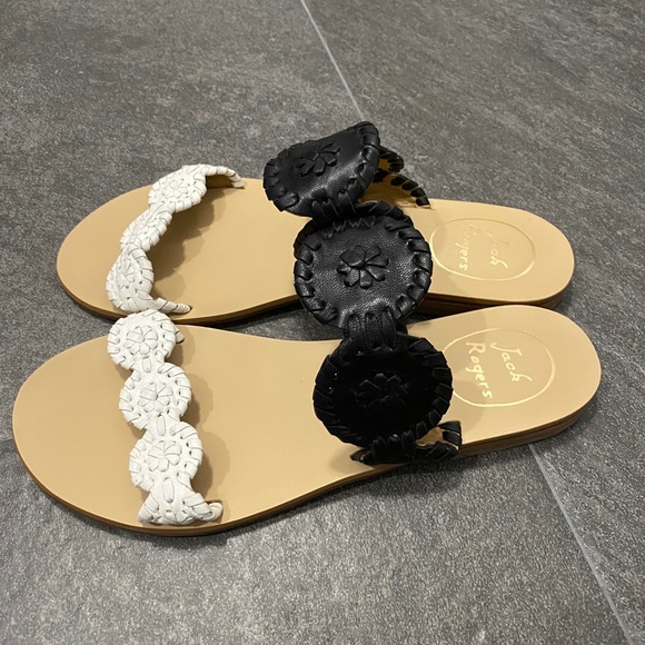Jack Rogers Lauren Sandal Black and White - Picture 4 of 4